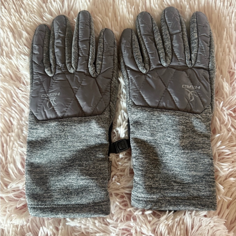 HEAD Quilted Gray Winter Gloves